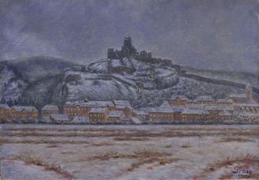 Večerný pohľad na trenčiansky hrad
