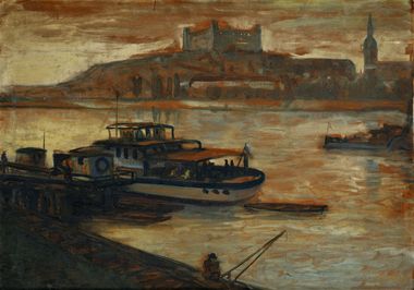 Pohľad na Bratislavský hrad od Petržalky