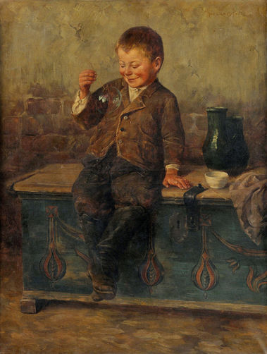 Chlapec s bublifukom