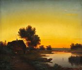 Západ slnka nad jazerom