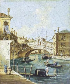 Gondoly pod Ponte Rialto