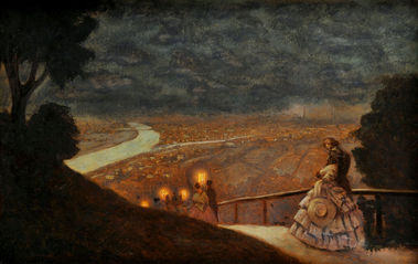 Lampionový sprievod nad večernou Viednou