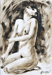 Akt ženy so zaklonenou hlavou