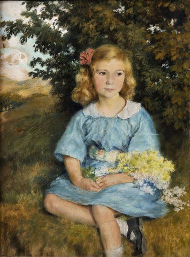 Portrét sediaceho dievčatka