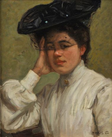 Portrét dámy v čiernom klobúku