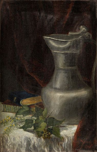 Zátišie s cínovým džbánom