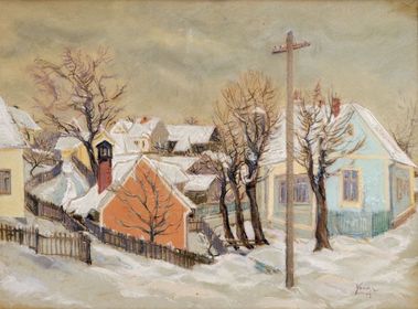Moravská dedina v zime