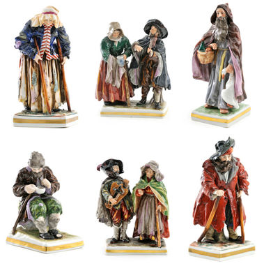 Zbierka 6 porcelánových figúriek