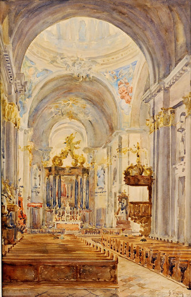 Interiér barokového kostola