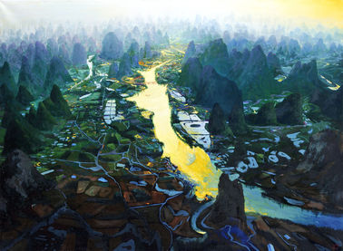 Rieka Lee v údolí Yang Shuo (Čínska krajina).