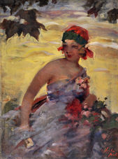 Žena s kvetinami