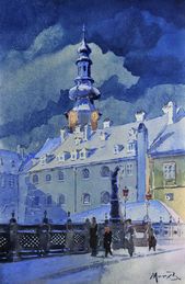 Michalská veža v Bratislave v zime