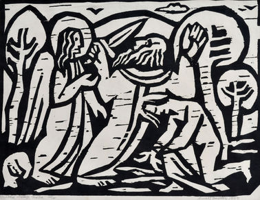 Abrahám obetuje Izáka