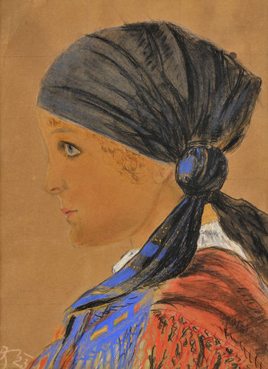 Žena v modrej šatke