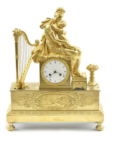 FRANCÚZSKE KOZUBOVÉ HODINY S ALEGÓRIOU HUDBY